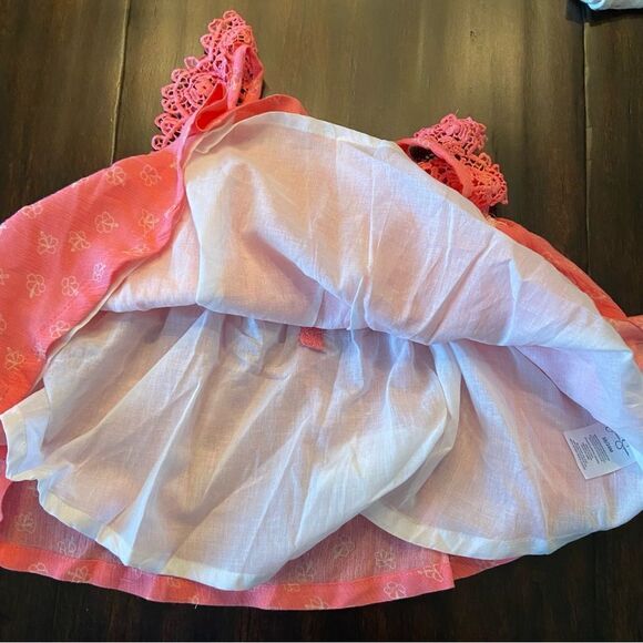 Baby Girl Jessica Simpson Pink Sleeveless Lace Stitch Dress Size 18-24M - Picture 7 of 8